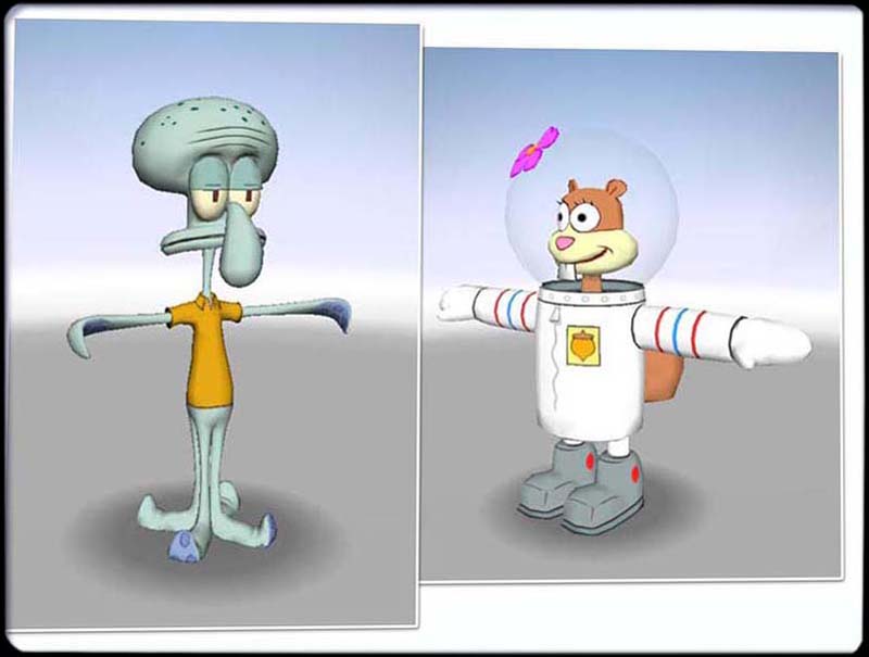 Squidward and Sandy